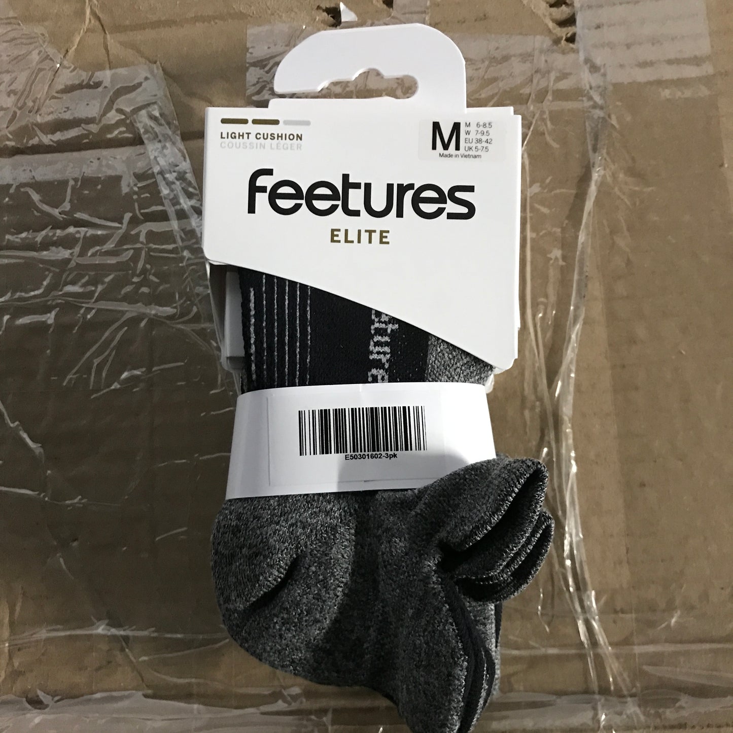 Feetures Elite Light Cushion No Show Tab Socks - Gray - 3 Pack