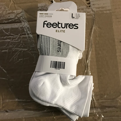 Feetures Elite Light Cushion Quarter Socks - White - 3 Pack