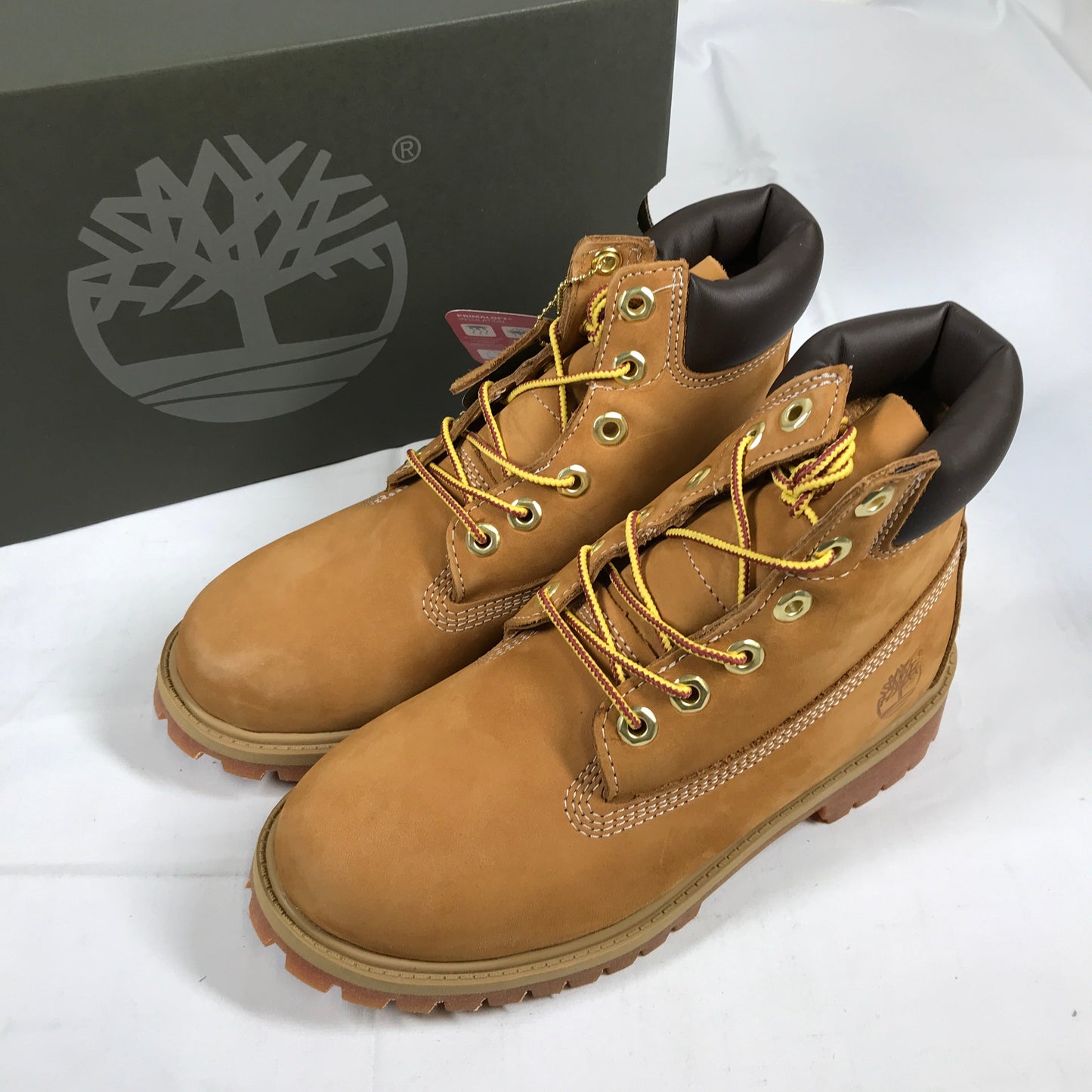 Timberland Premium 6-Inch Waterproof Boot - Junior 4M Wheat Nubuck