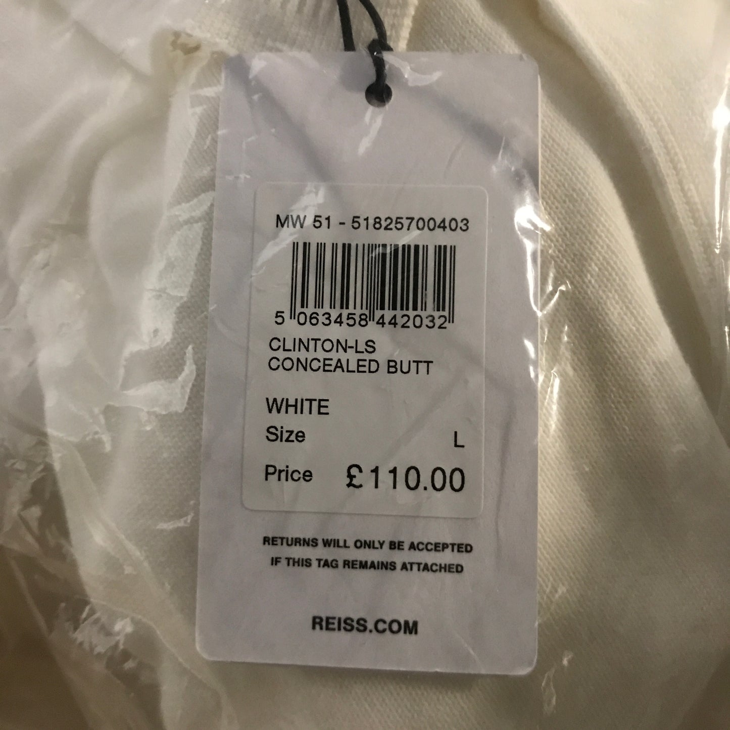 Reiss Clinton Cotton Concealed-Placket Polo Shirt in White