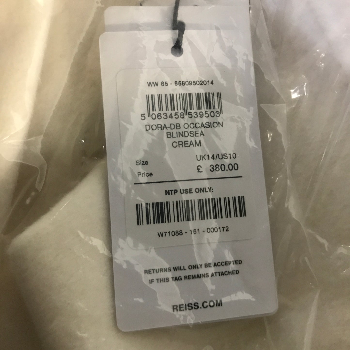 Reiss Dora Double-Breasted Blindseam Coat Wool-Blend in Cream