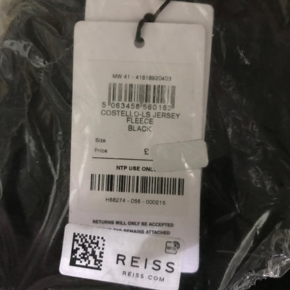 Reiss Costello Cotton-Blend Fleece-Back Polo Shirt in Black