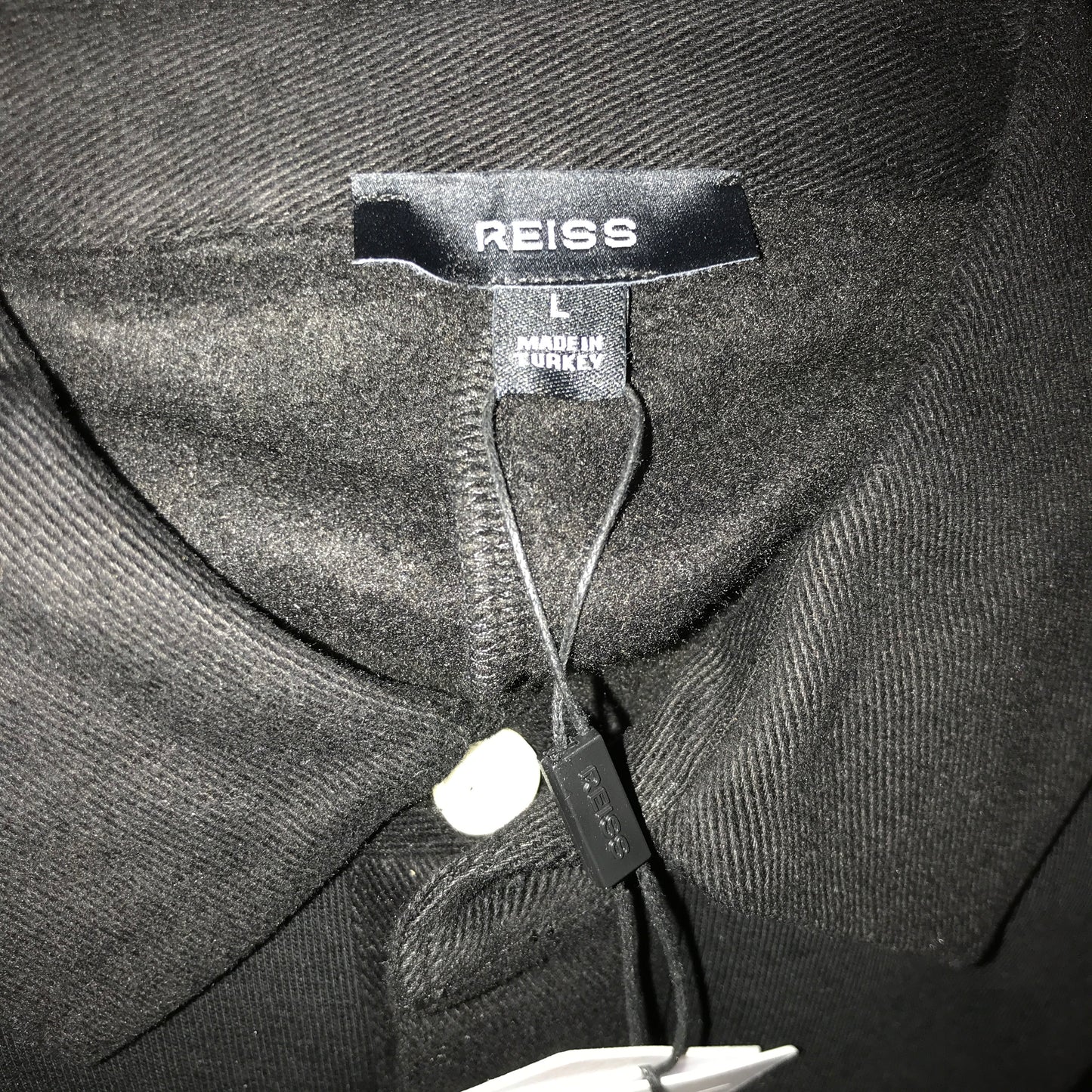 Reiss Costello Cotton-Blend Fleece-Back Polo Shirt in Black