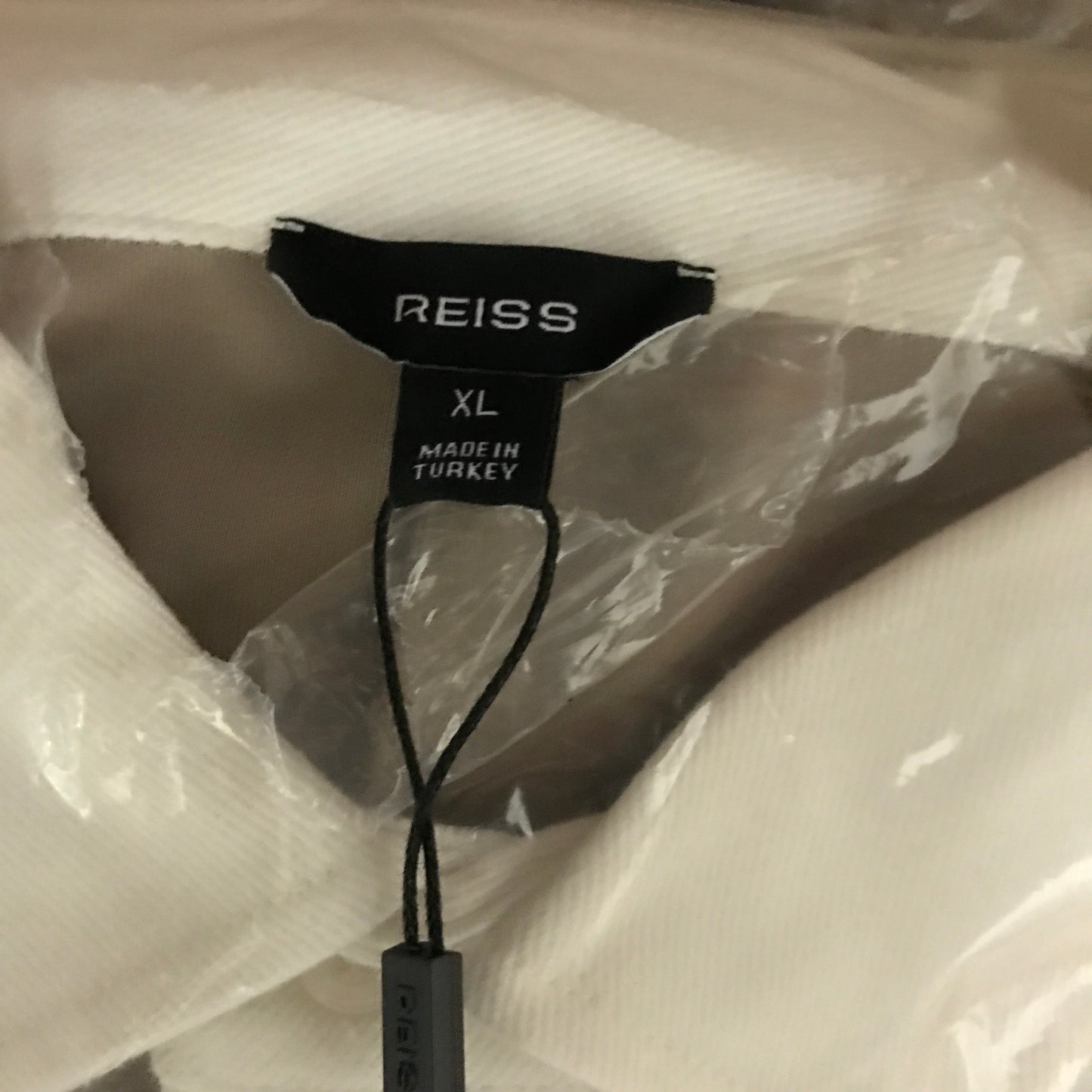 Reiss Thurloe Colour Block Rugby Shirt in Oatmeal/White