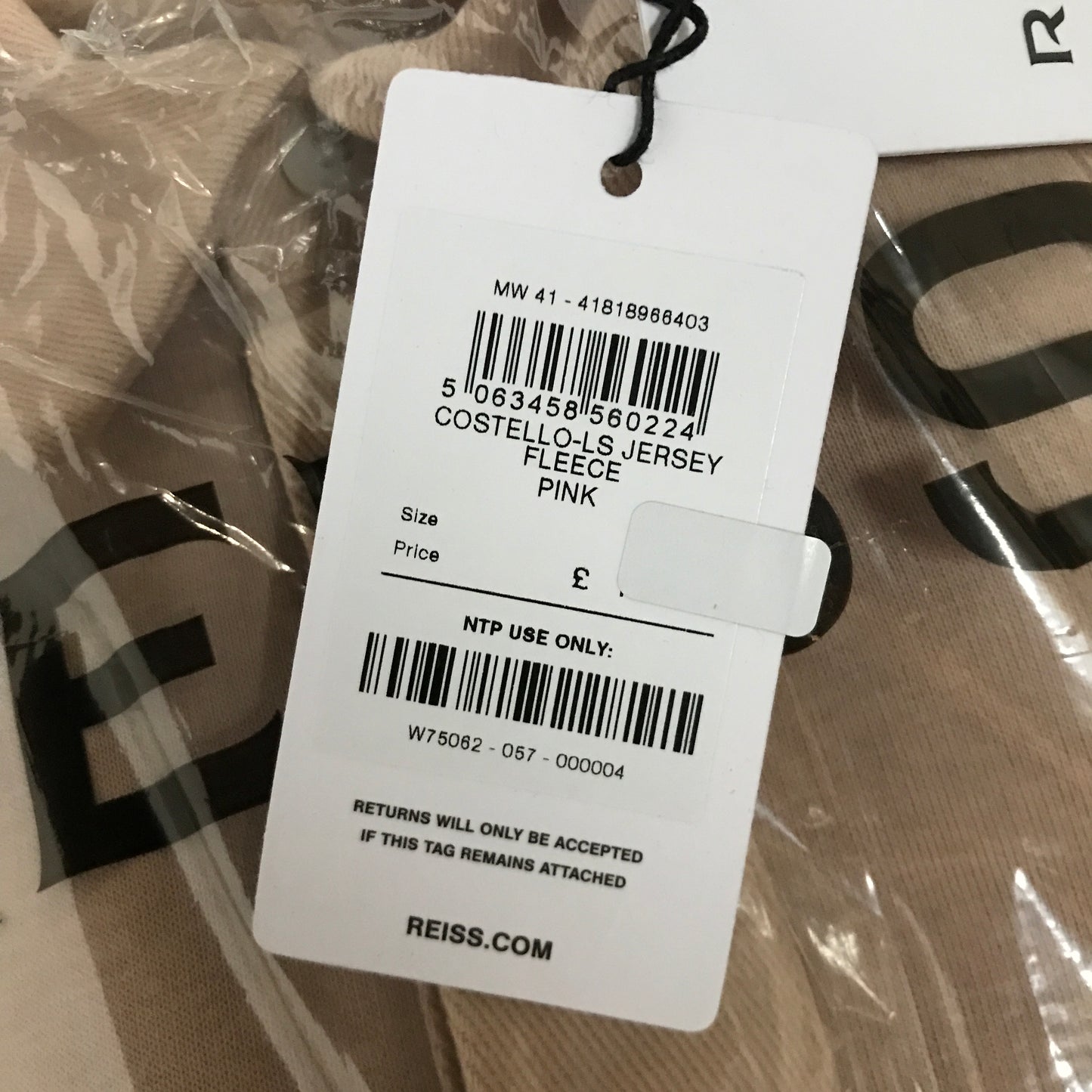 Reiss Costello Cotton-Blend Fleece-Back Polo Shirt in Pink