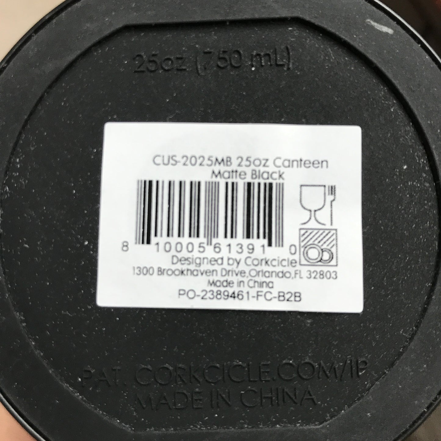 Corkcicle Classic Canteen 25oz - Matte Black