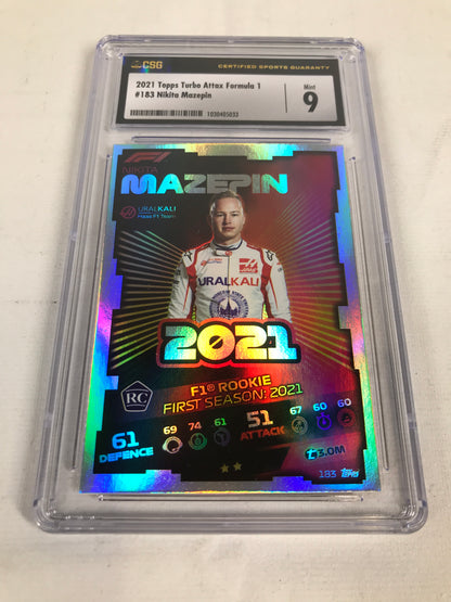 Topps Turbo Attax Formula 1 #183 Nikita Mazepin - Mint 9 - 2021