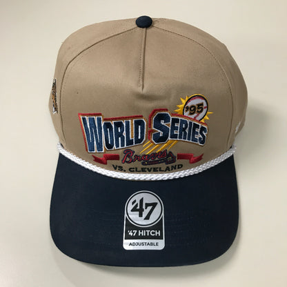 47 MLB World Series '95 Braves VS. Cleveland Snapback Hat - Khaki/Navy