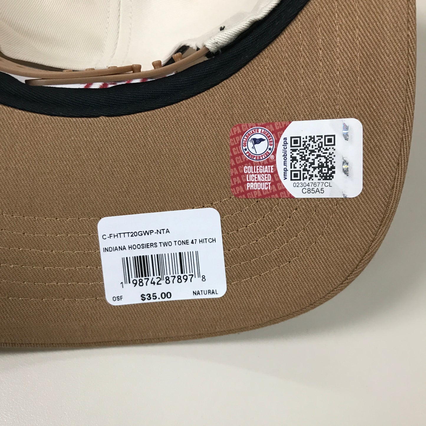 47 Indiana Hoosiers Snapback Hat - Cream/Tan