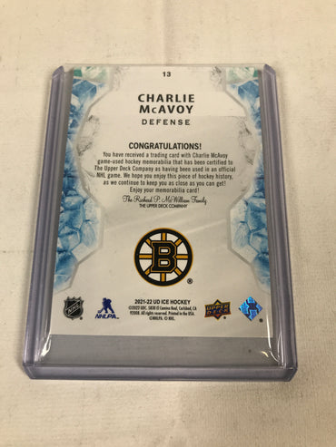 Upper Deck NHL Charlie McAvoy Game-Used Hockey Memorabilia 2021-22