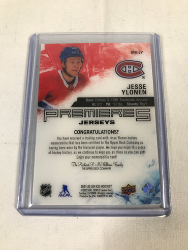 Upper Deck NHL Jesse Ylonen Hockey Memorabilia 2021-22