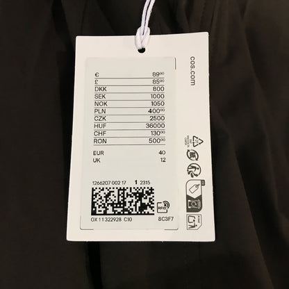 COS Pleated Zip-Up Cotton Mini Dress - Dark Brown