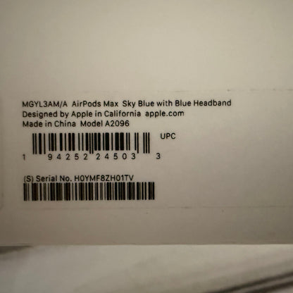 Apple AirPods Max Over-Ear Noise Cancelling Bluetooth Headphones - Sky Blue