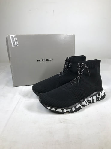 Balenciaga Speed Lace Up Graffiti Recycled Knit