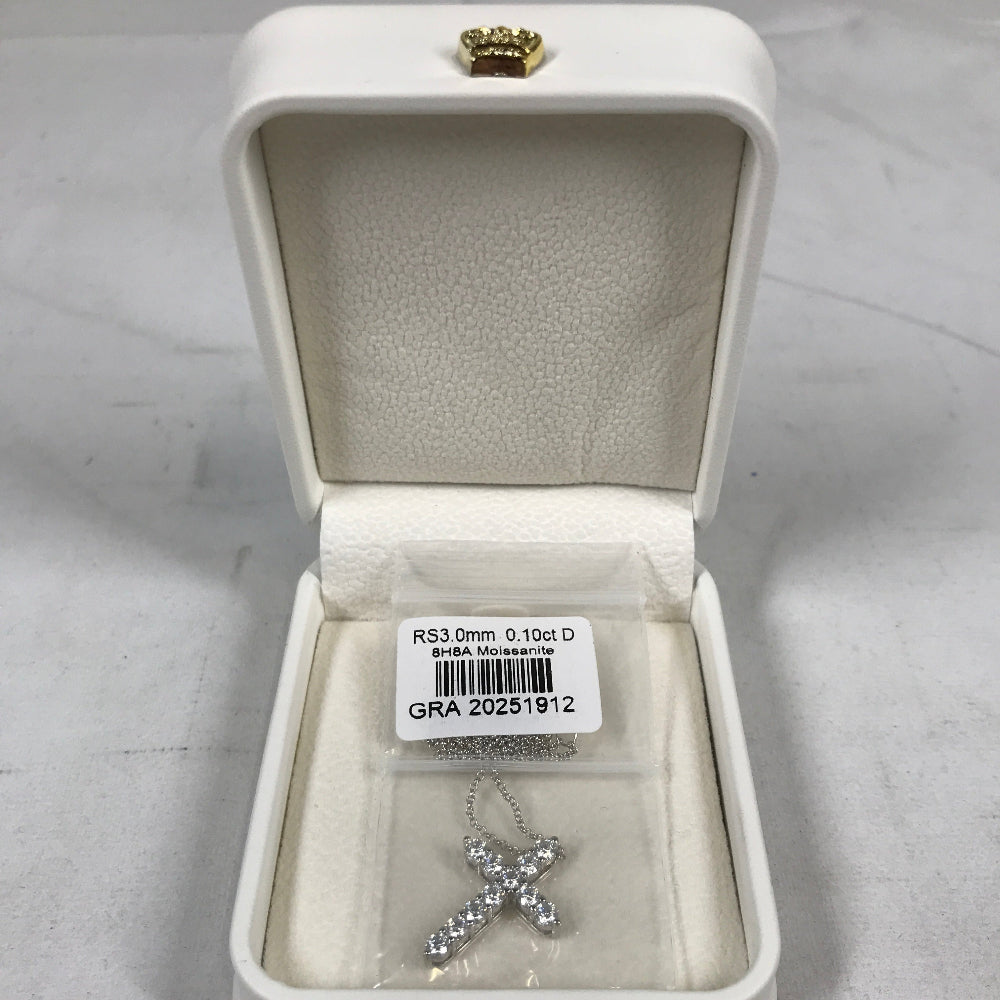GRA Moissanite Report Cross Necklace