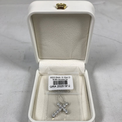 GRA Moissanite Report Cross Necklace
