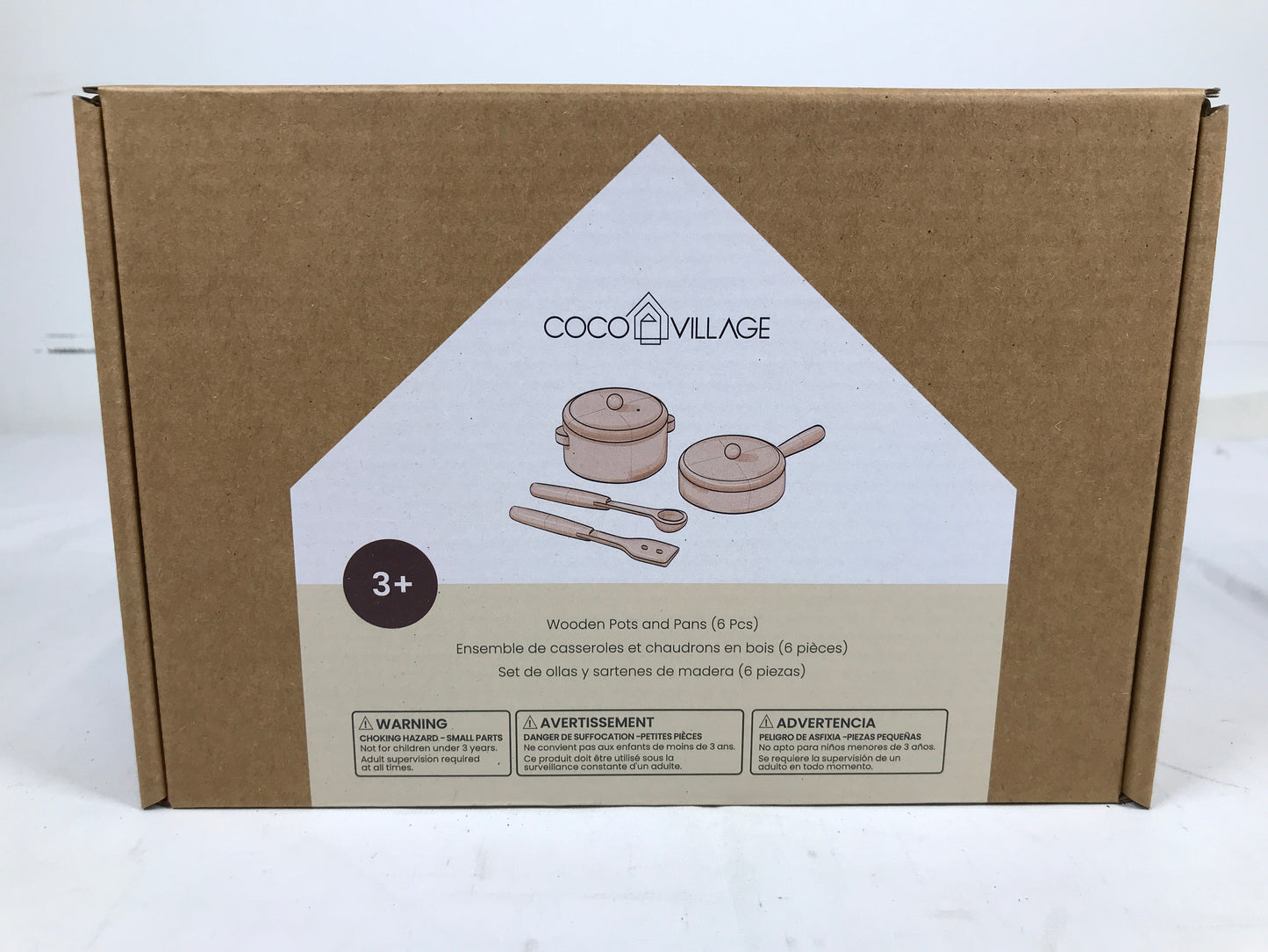 Coco Village Wooden Pots and Pans Playset (6 Pcs)