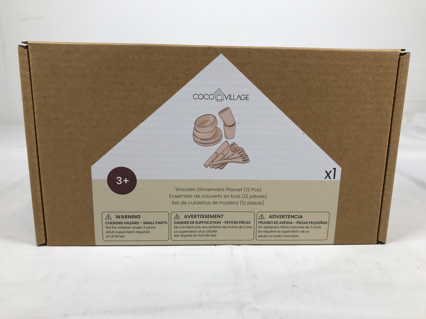 Coco Village Wooden Dinnerware Playset (12 Pcs)