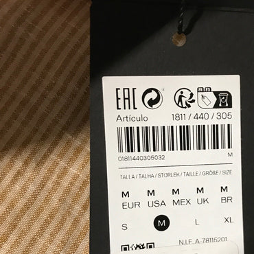 Massimo Dutti Men's Striped Linen Button-Up Shirt - Beige