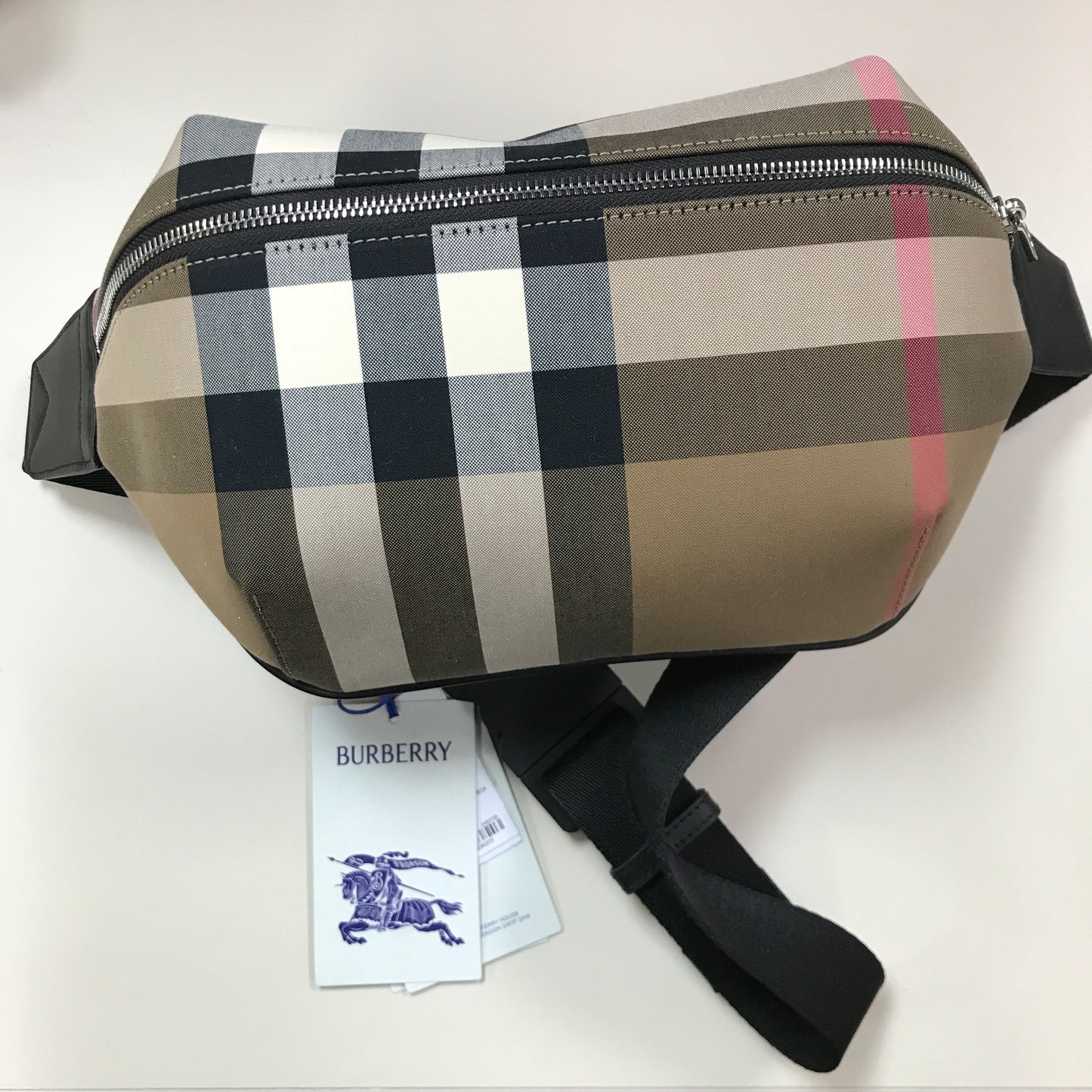 Burberry Sonny Check Canvas Bumbag - Taupe Brown