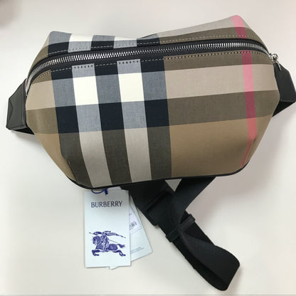Burberry Sonny Check Canvas Bumbag - Taupe Brown