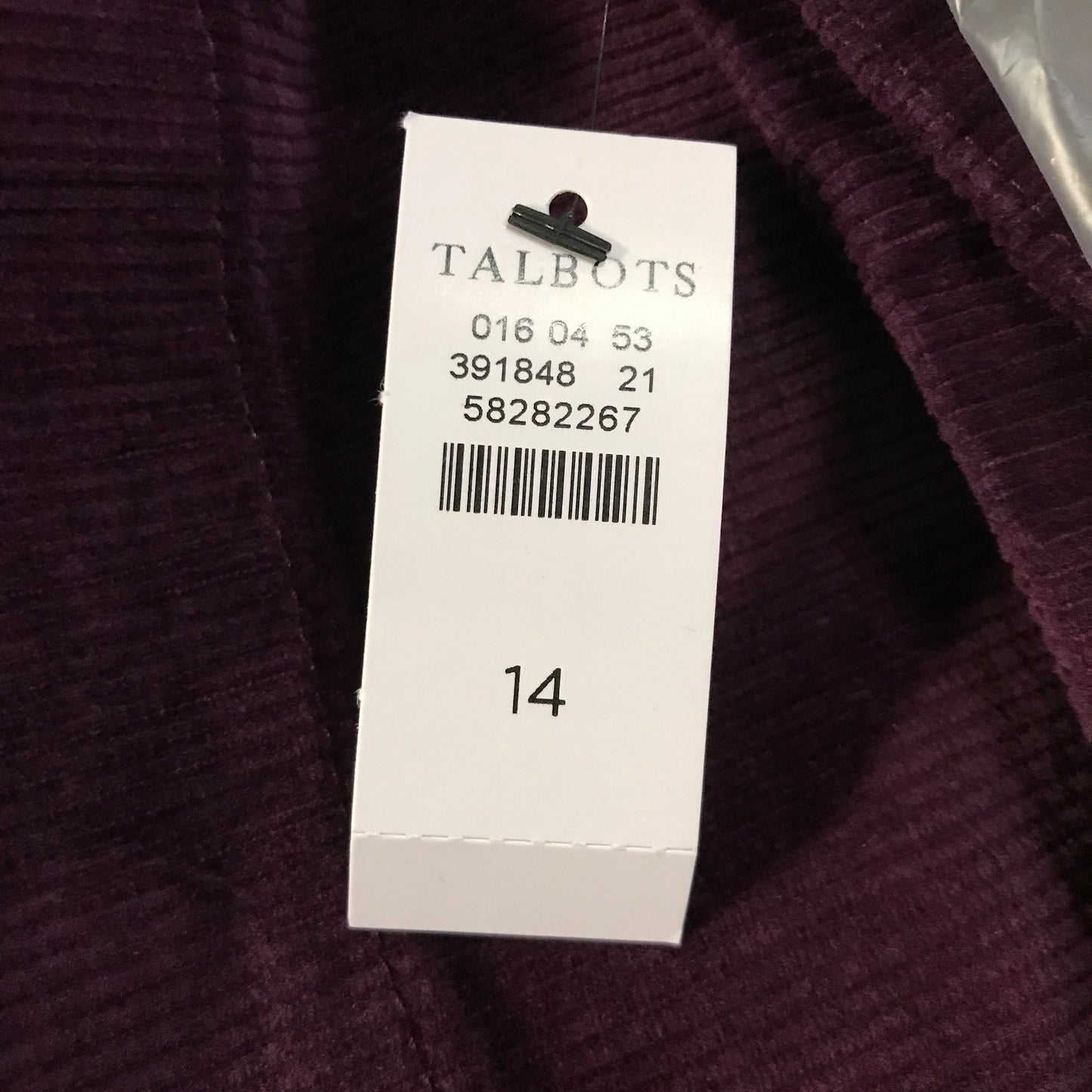 Talbots Wide Leg Corduroy Pants - Eggplant