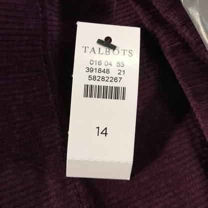 Talbots Wide Leg Corduroy Pants - Eggplant