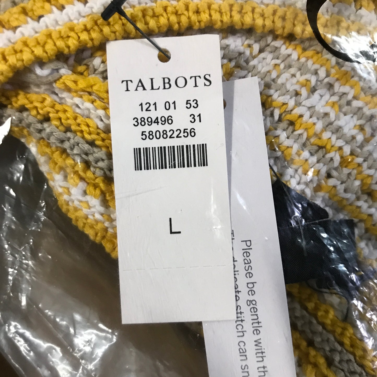 Talbots Short Sleeve Cardigan - Yellow Texture Plaid