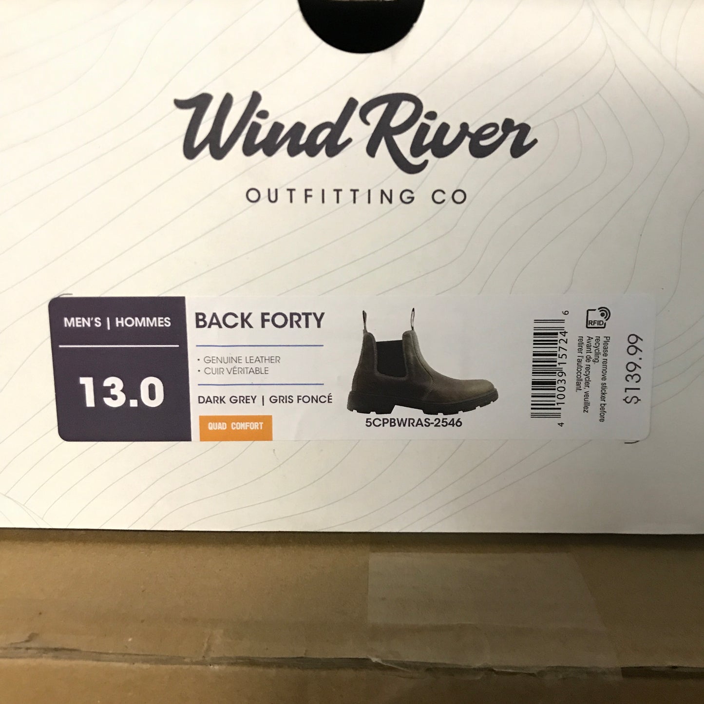 WindRiver Men's Back Forty Boots - Dark Grey