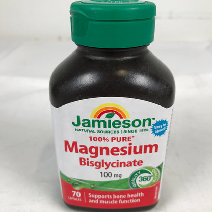 Jamieson Magnesium Bisglycinate 100 mg, 70 Capsules (3 Pack)