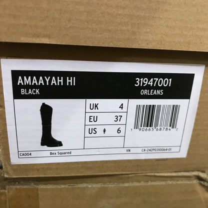 Dr. Martens Amaayah Knee High Leather Boots in Black