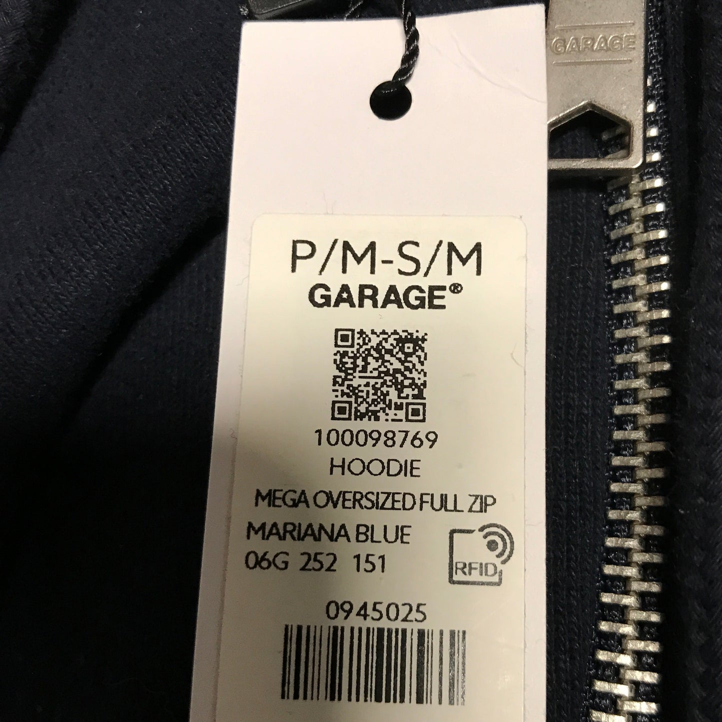 Garage SoftTerry Mega Oversized Zip-Up Hoodie - Mariana Blue