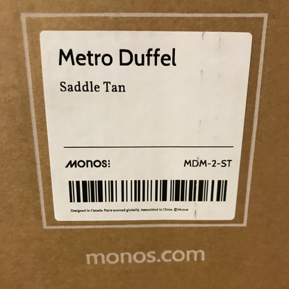 Monos Metro Duffel - Saddle Tan (Vegan Leather)