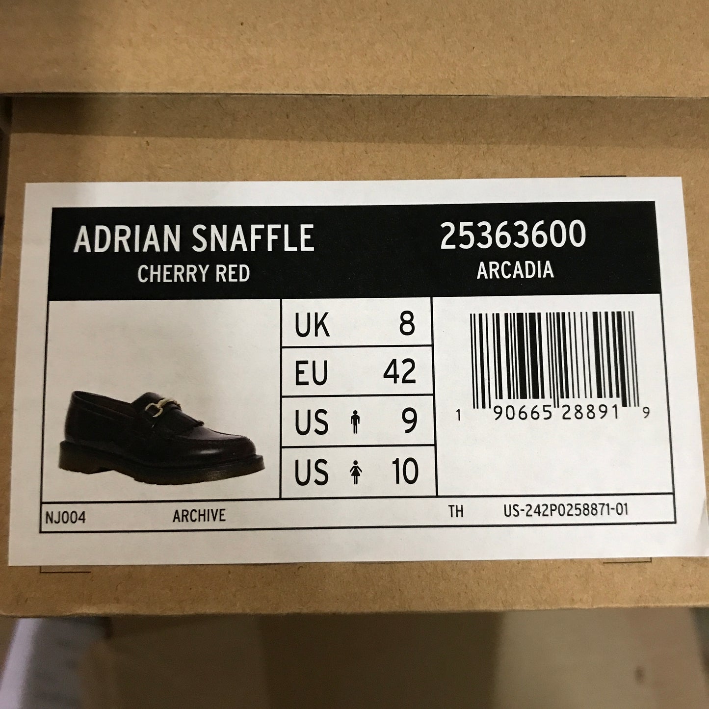 Dr. Martens Adrian Snaffle Smooth Leather Kiltie Loafers - Cherry Red Arcadia