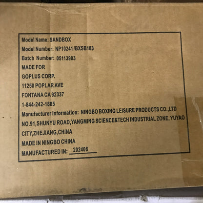 Costway 6F Wooden Sandbox w/Built-in Corner Seat, Cover, Bottom Liner