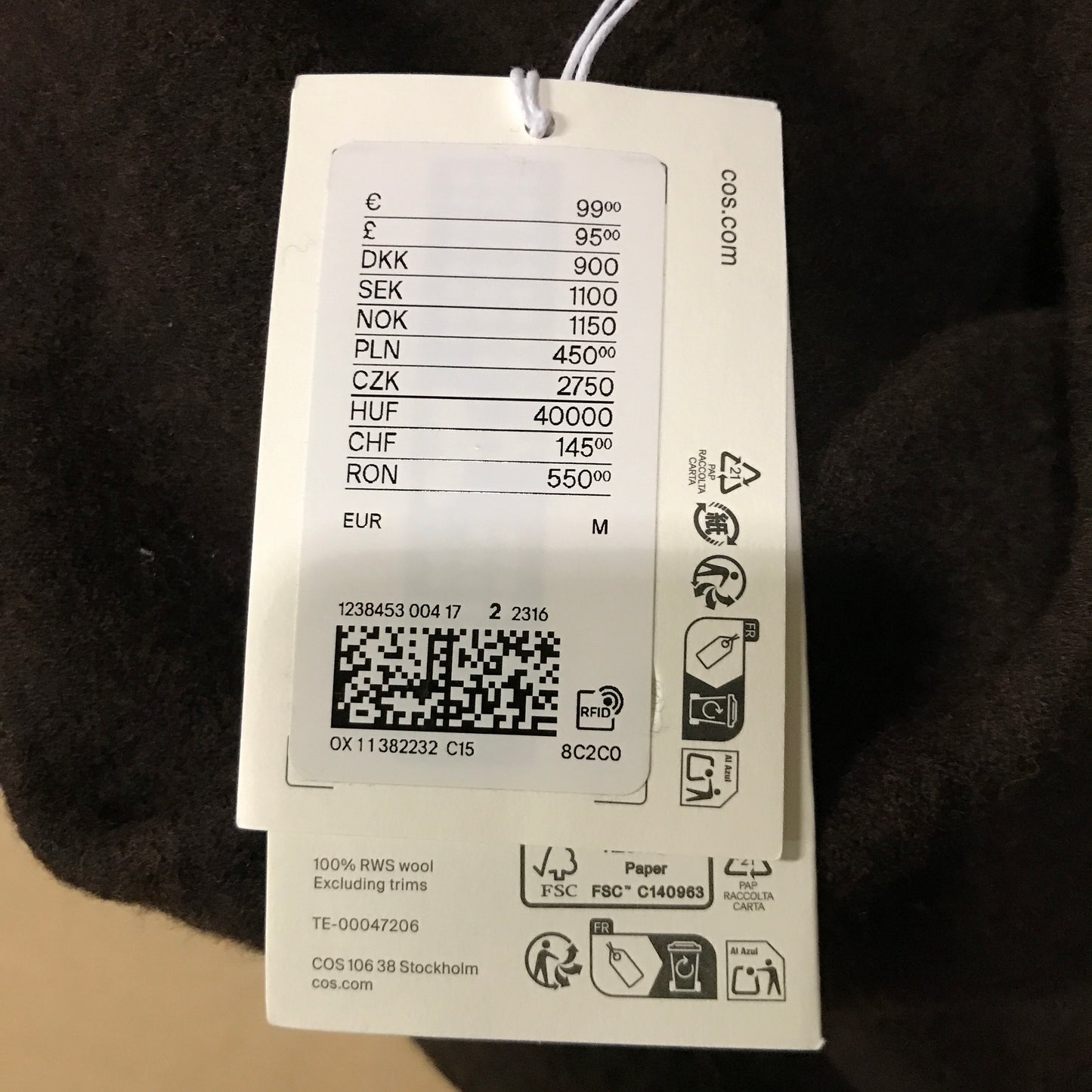 COS Boiled-Wool Midi Dress - Dark Brown