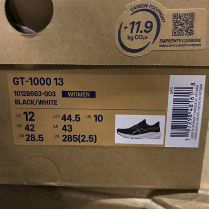 Asics GT-1000 13 Women's Running Shoes - Black/White