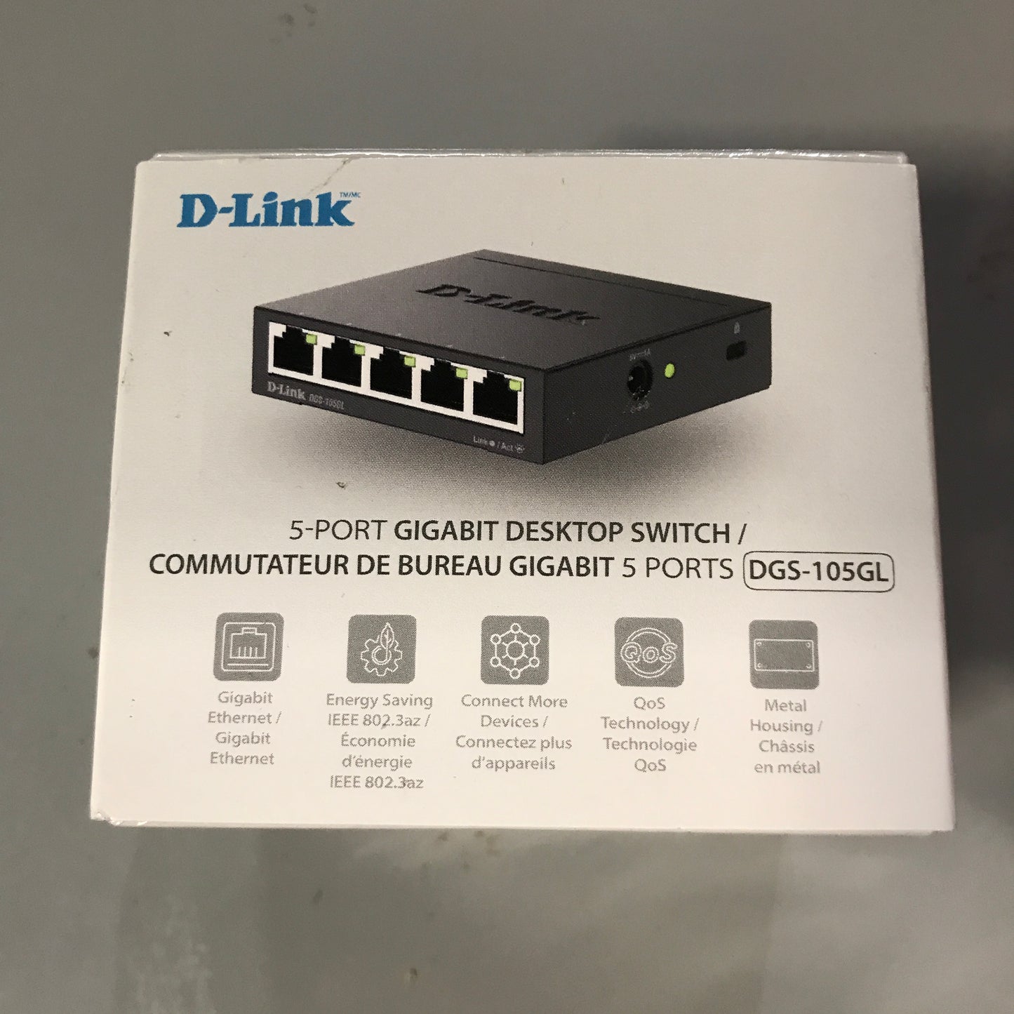 D-Link 5-Port Gigabit Metal Unmanaged Desktop Switch - DGS-105GL