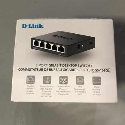 D-Link 5-Port Gigabit Metal Unmanaged Desktop Switch - DGS-105GL