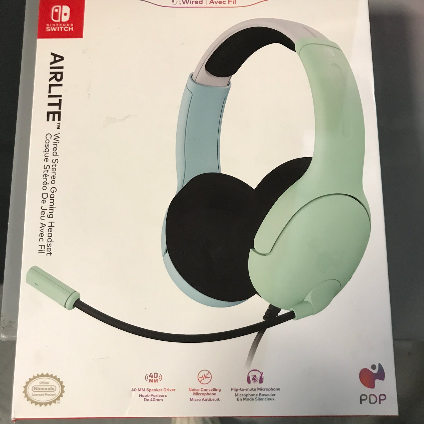PDP AIRLITE Wired Headset: Blue & Green - Nintendo Switch