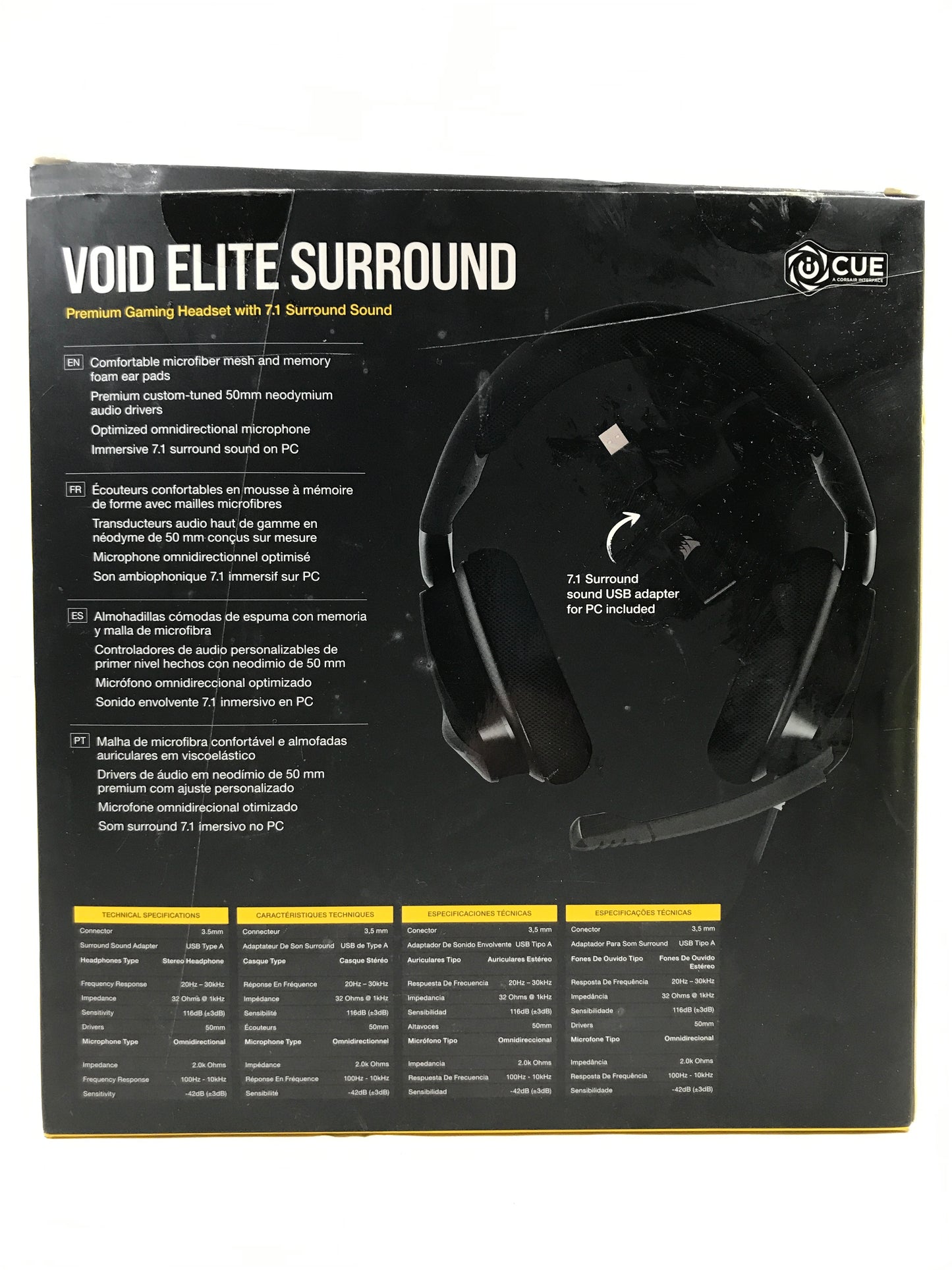 Corsair VOID ELITE SURROUND Premium Gaming Headset with 7.1 Surround Sound