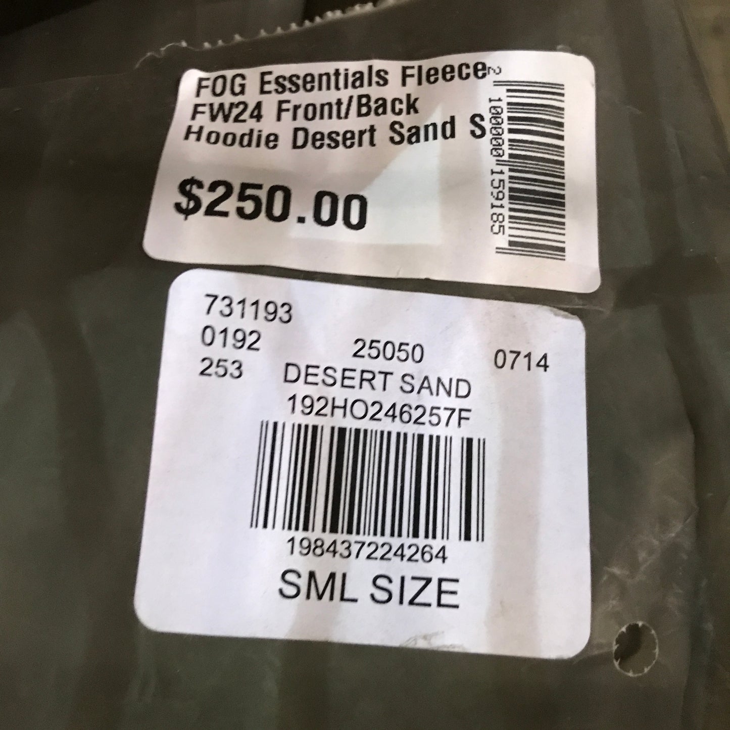 Fear of God Essentials Fleece Hoodie Desert Sand