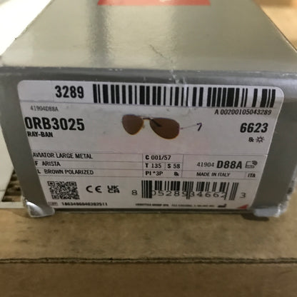Ray-Ban Aviator Classic Sunglasses - Polished Arista Gold / Brown Polarized