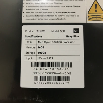 Beelink SER3 Mini Desktop PC with AMD Ryzen 3 (3200U) Pro Mini Gaming Computer