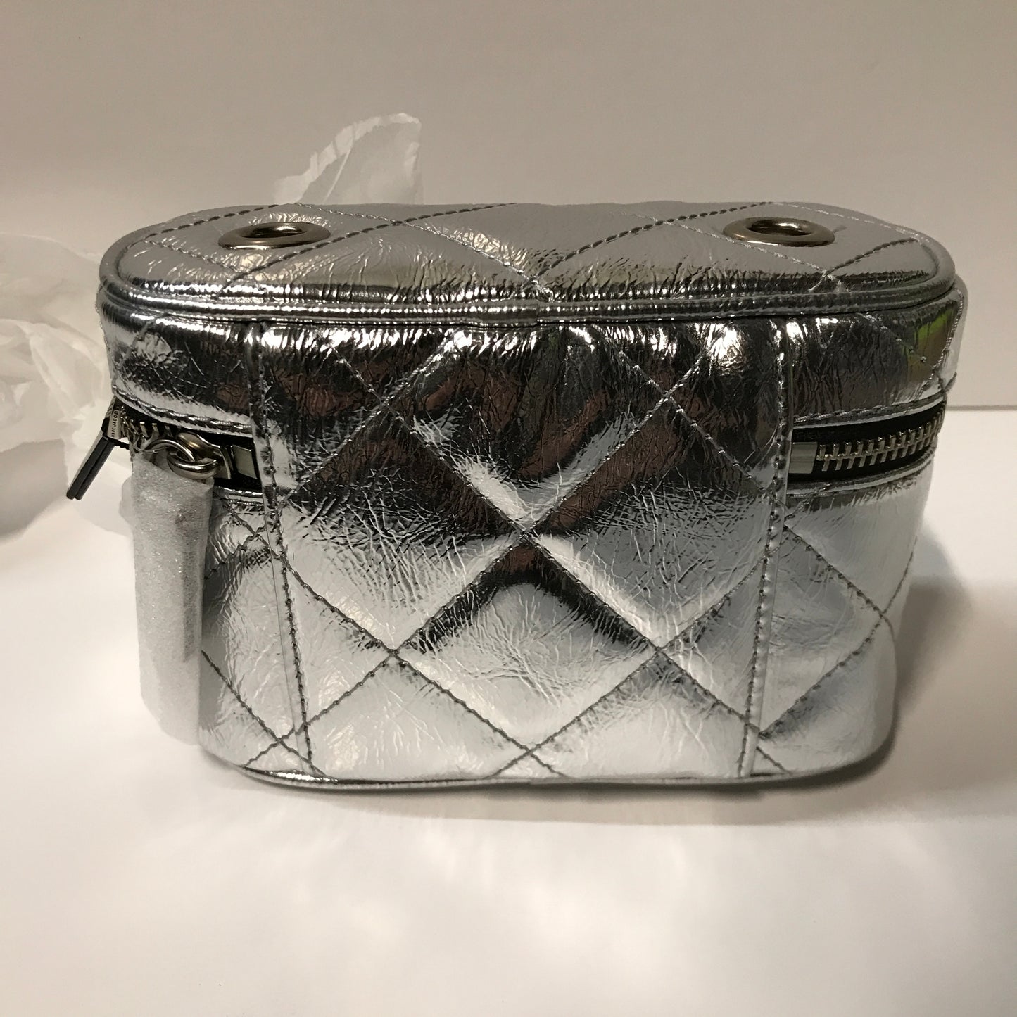 Marc Jacobs The Vanity Crossbody Bag Quilted Leather - Silver