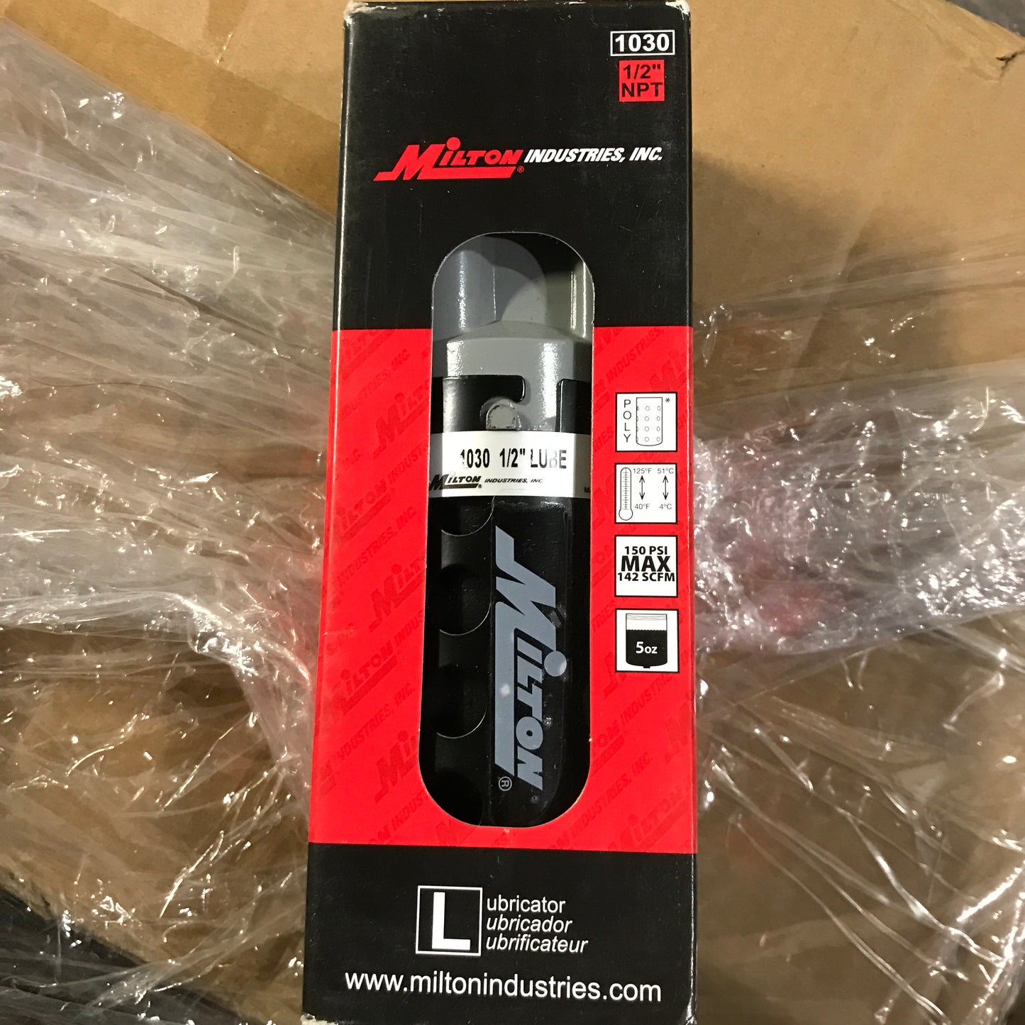 Milton Industries 1030 1/2" NPT Polycarbonate FRL Lubricator