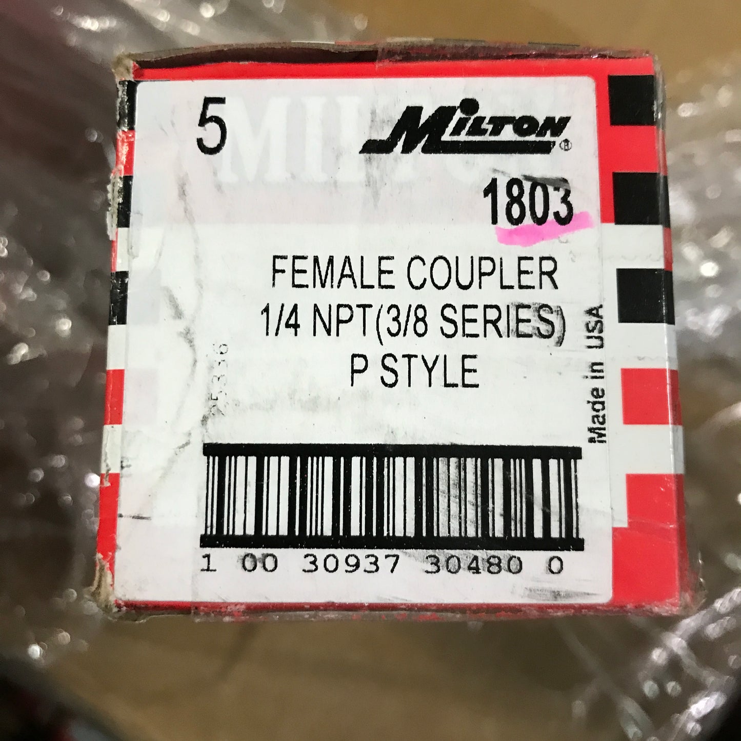 Milton Industries P-Style Coupler 1/4" FNPT - 5 Pack