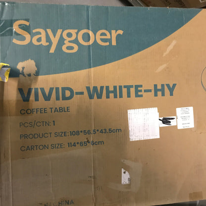 SAYGOER Modern Coffee Table White Oval - PICK UP ONLY