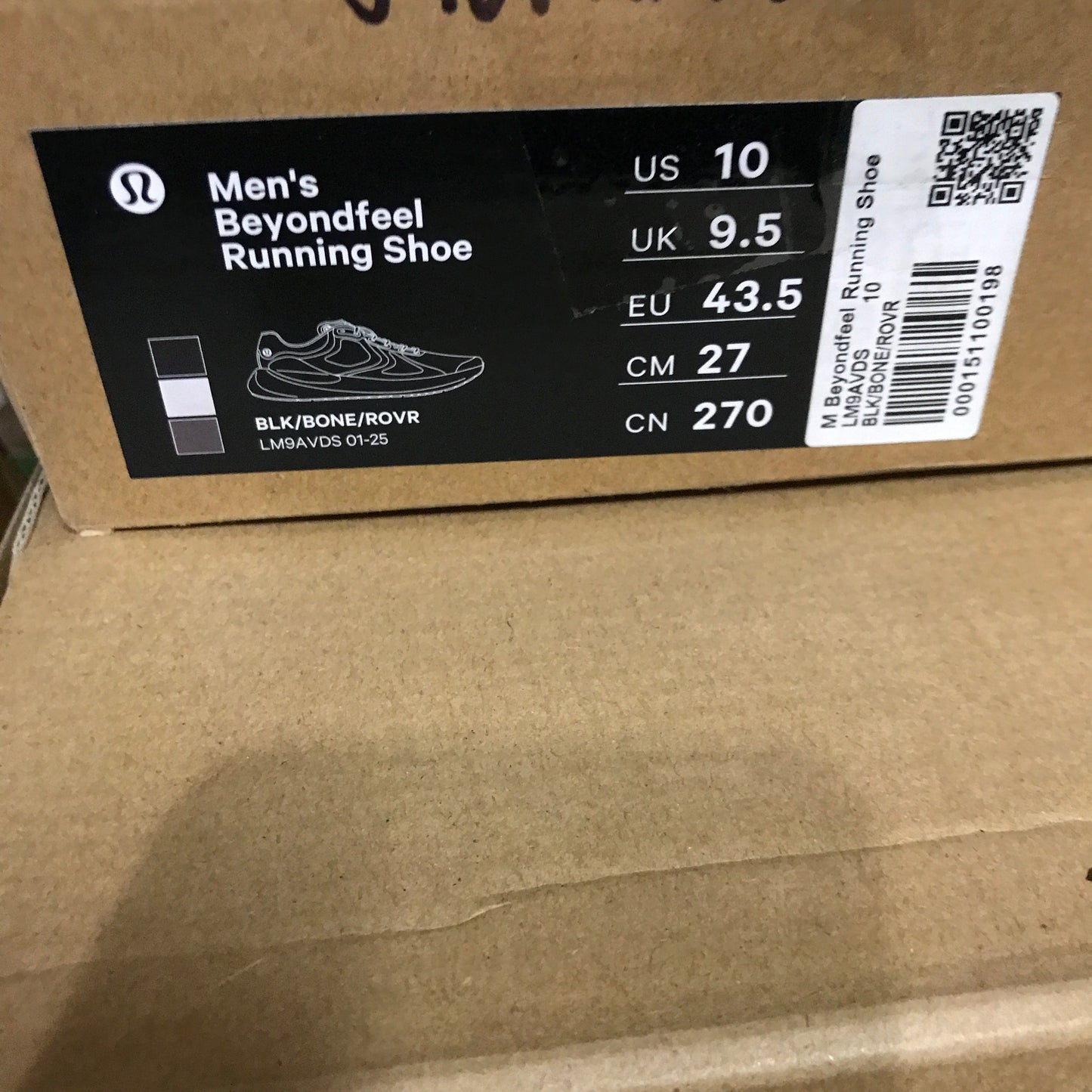 Lululemon Men's Beyondfeel Running Shoe - Black/Bone/Rover