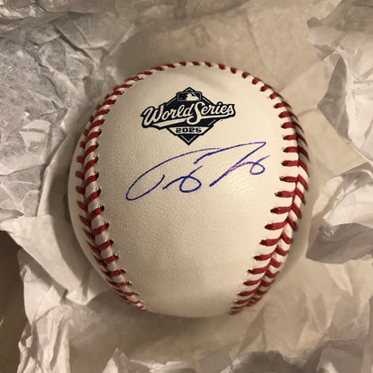 Trey Yesavage Toronto Blue Jays Autographed Fanatics Authentic 2025 World Series Logo Baseball